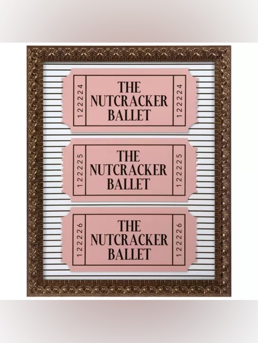Nutcracker Ticket Stubs Framed Wall Decor